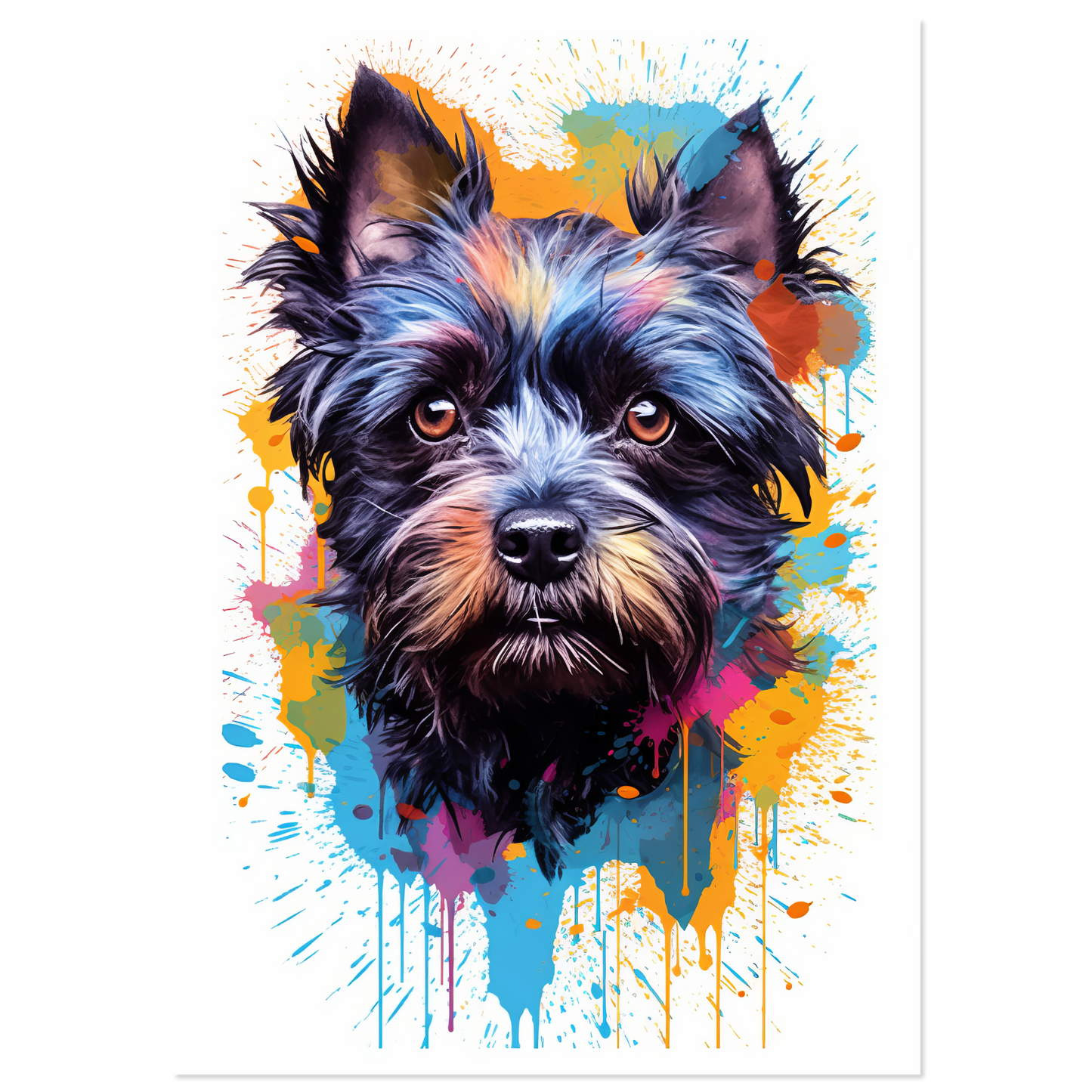 Monkey pinscher / Affenpinscher pop art (DOG271)