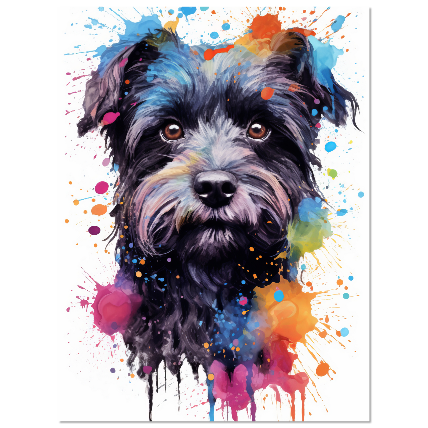 Monkey pinscher / Affenpinscher pop art (DOG272)