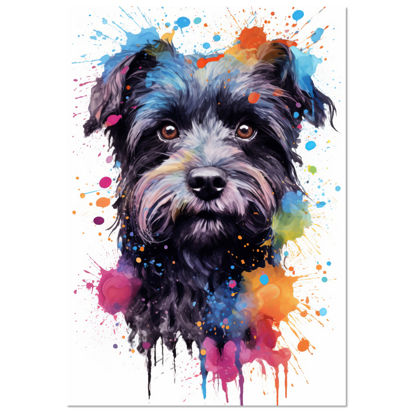 Monkey pinscher / Affenpinscher pop art (DOG272)