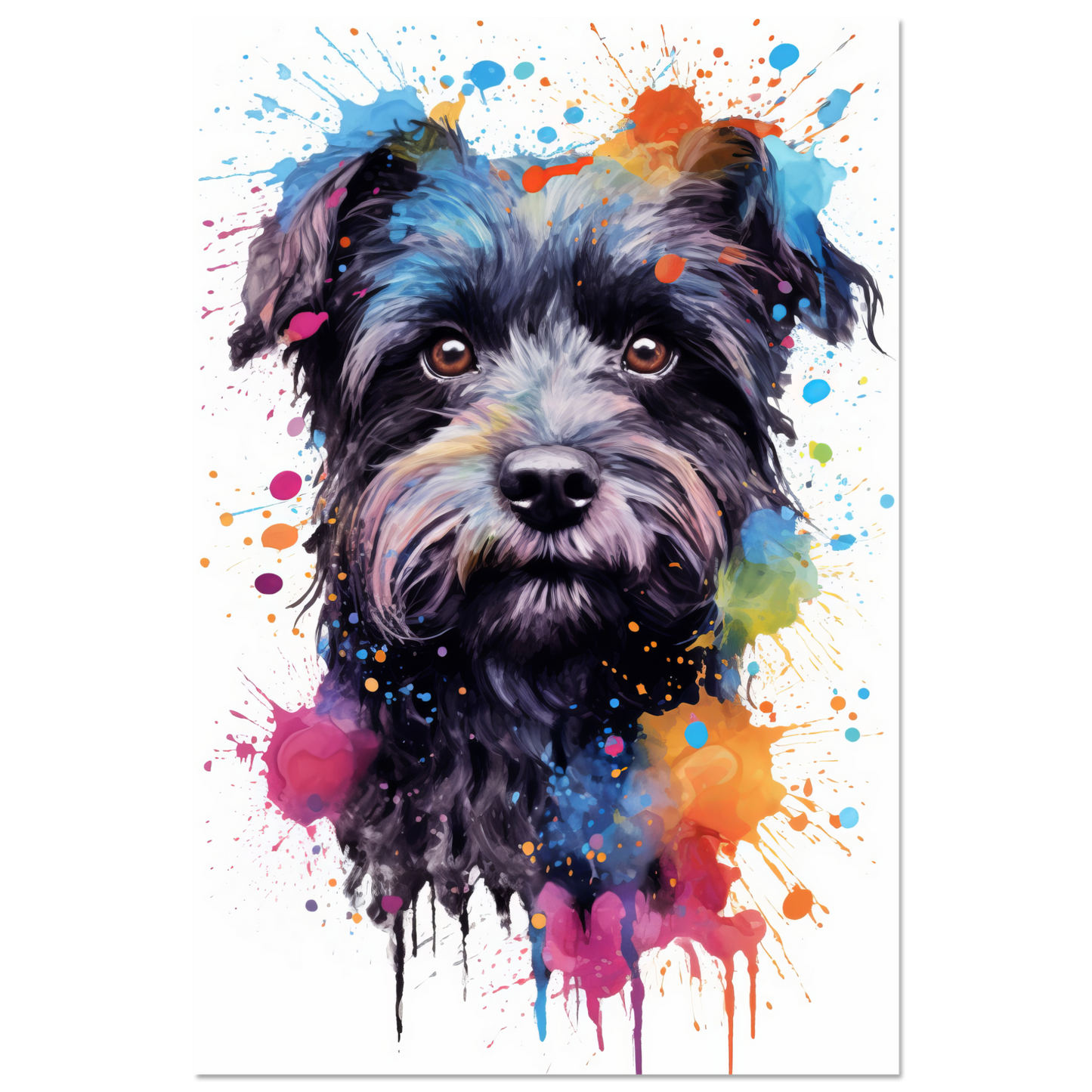 Monkey pinscher / Affenpinscher pop art (DOG272)