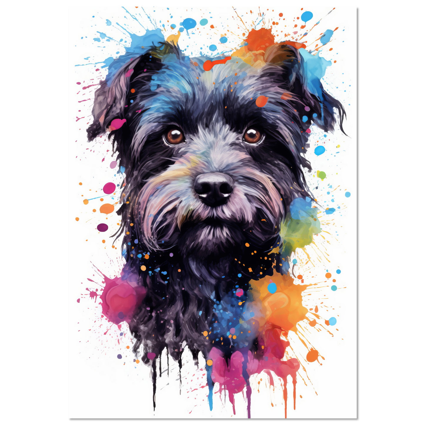 Monkey pinscher / Affenpinscher pop art (DOG272)