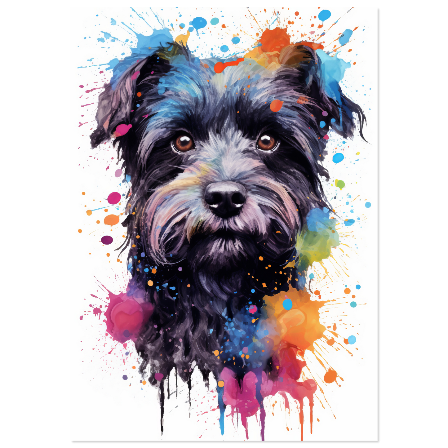Monkey pinscher / Affenpinscher pop art (DOG272)