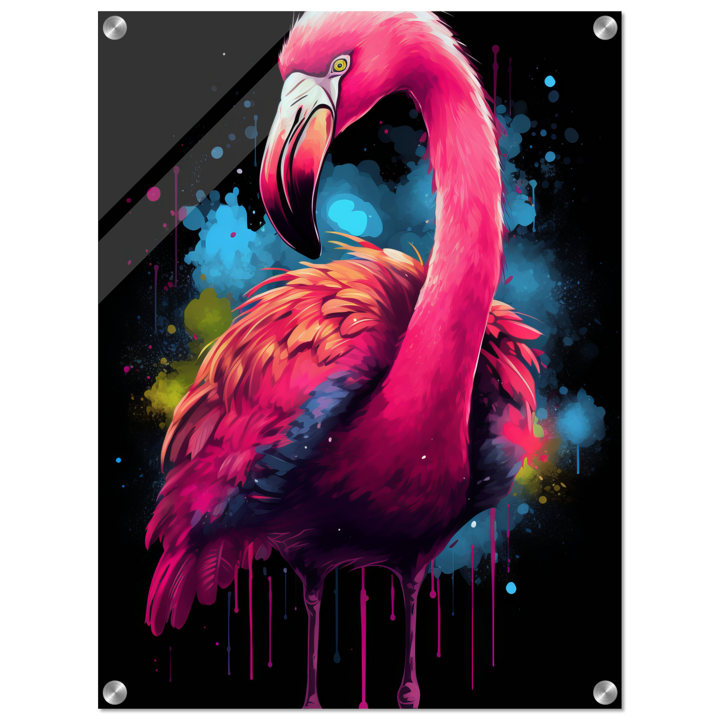 Flamingo pop art (BIRD34)