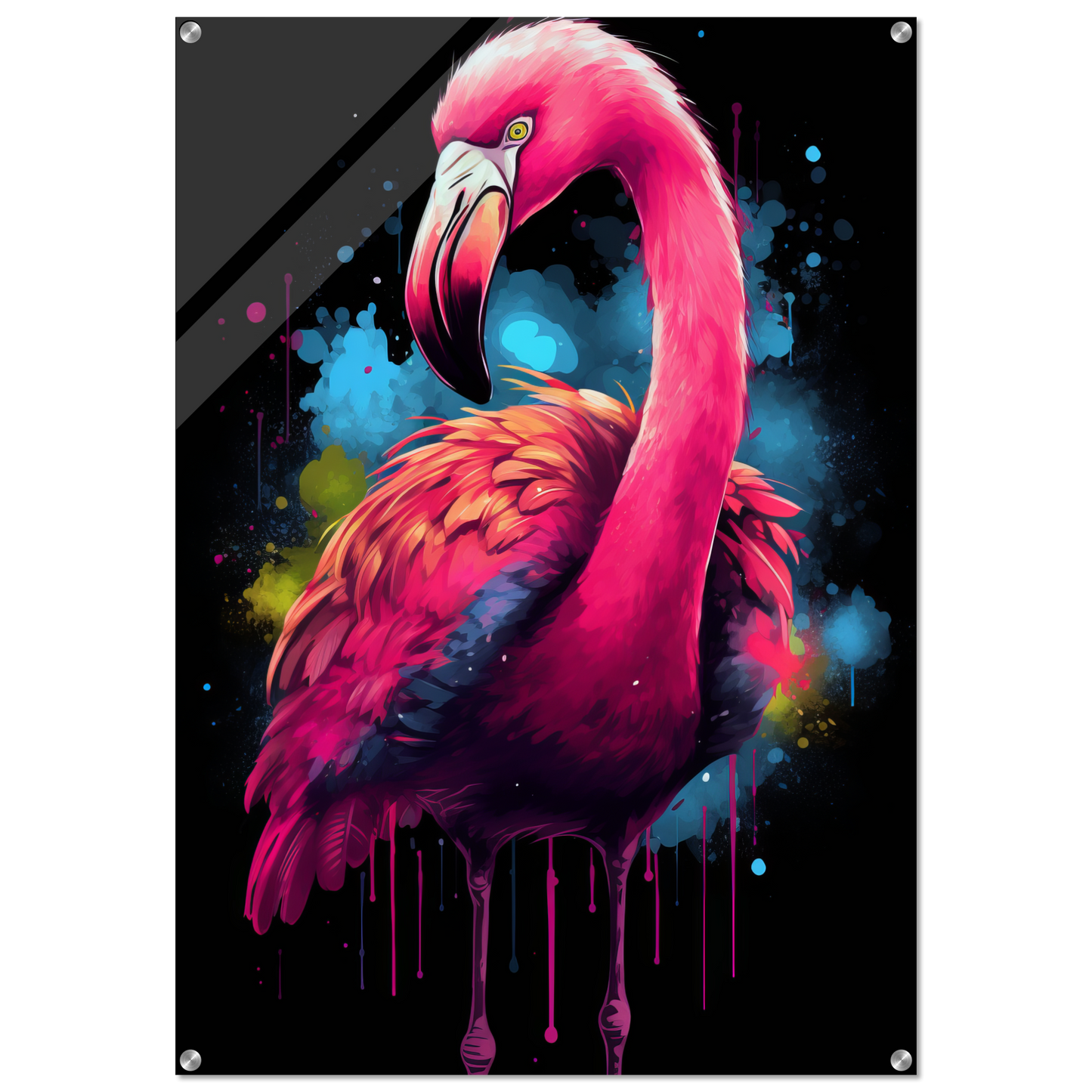 Flamingo pop art (BIRD34)