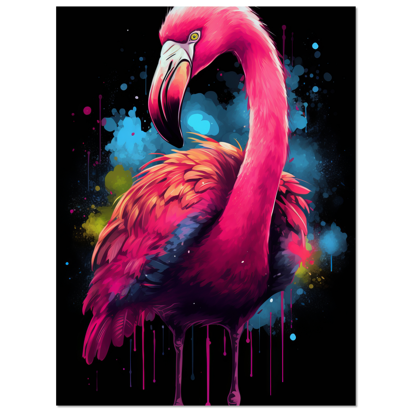 Flamingo pop art (BIRD34)