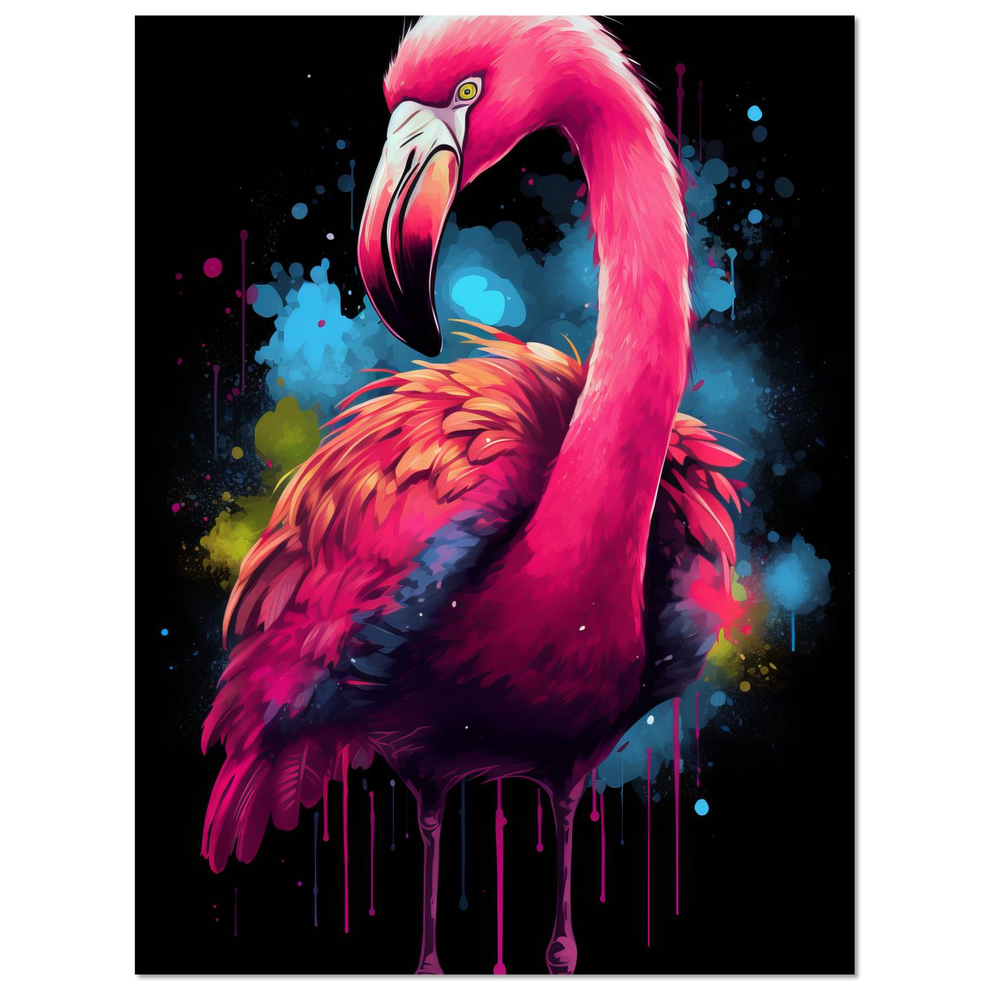 Flamingo pop art (BIRD34)