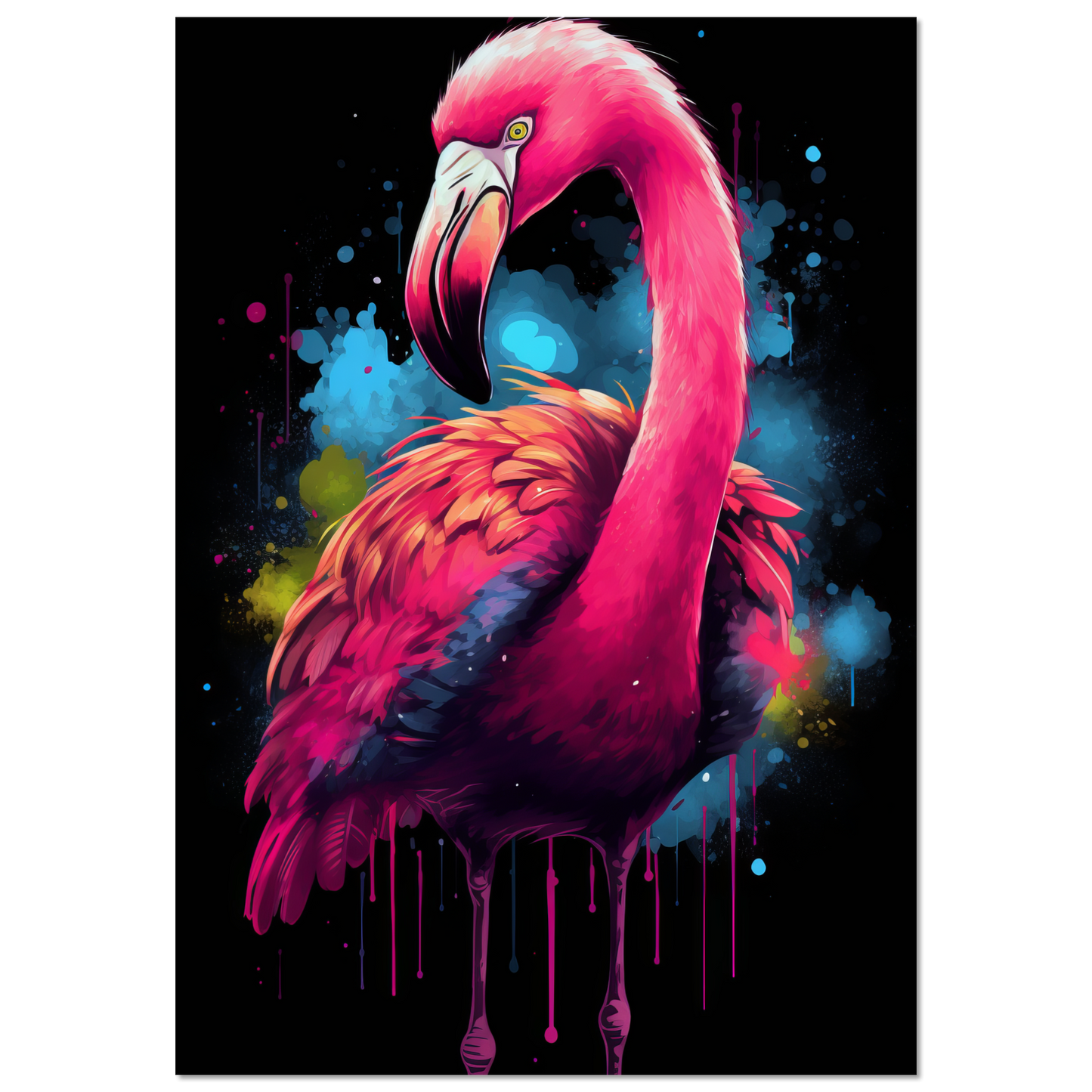Flamingo pop art (BIRD34)