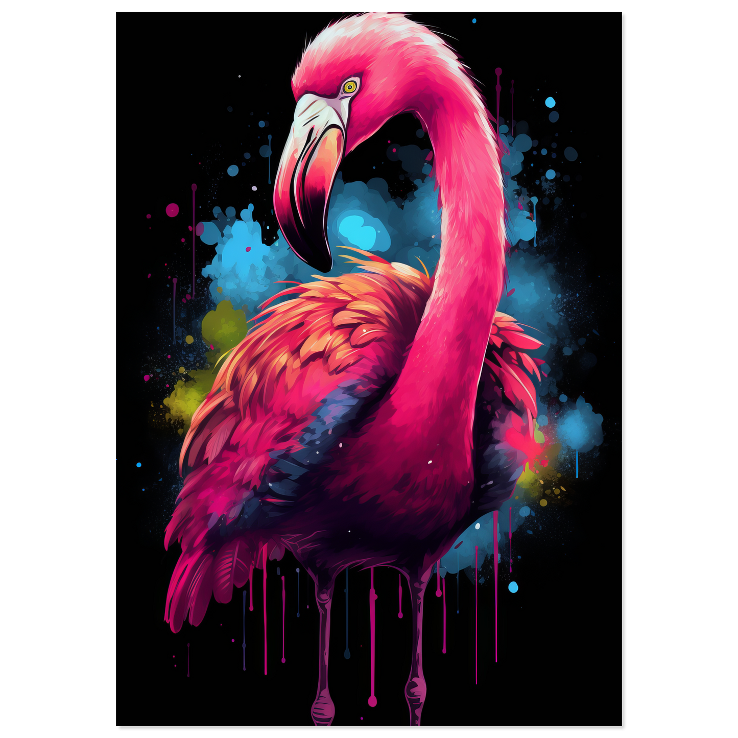 Flamingo pop art (BIRD34)