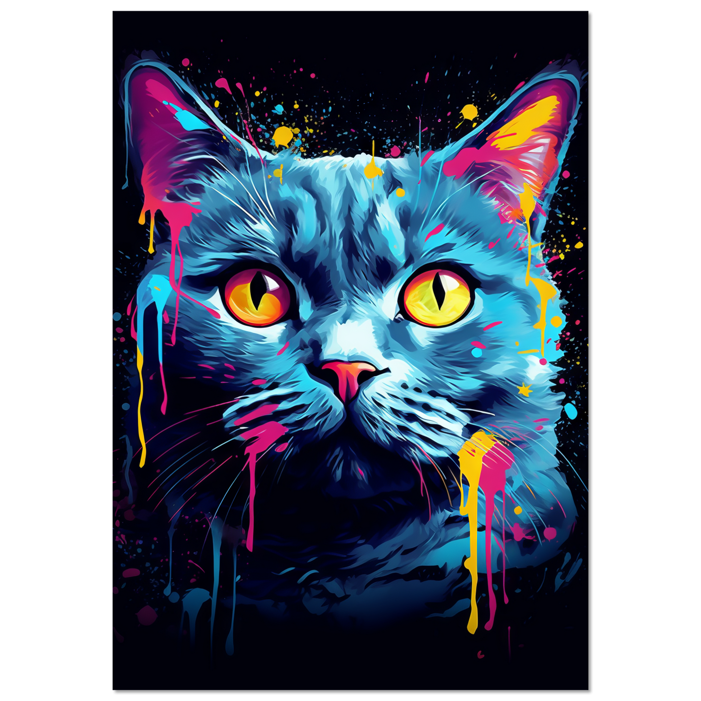 Katze Britisch Kurzhaar (BKH) Pop-Art (CAT17)