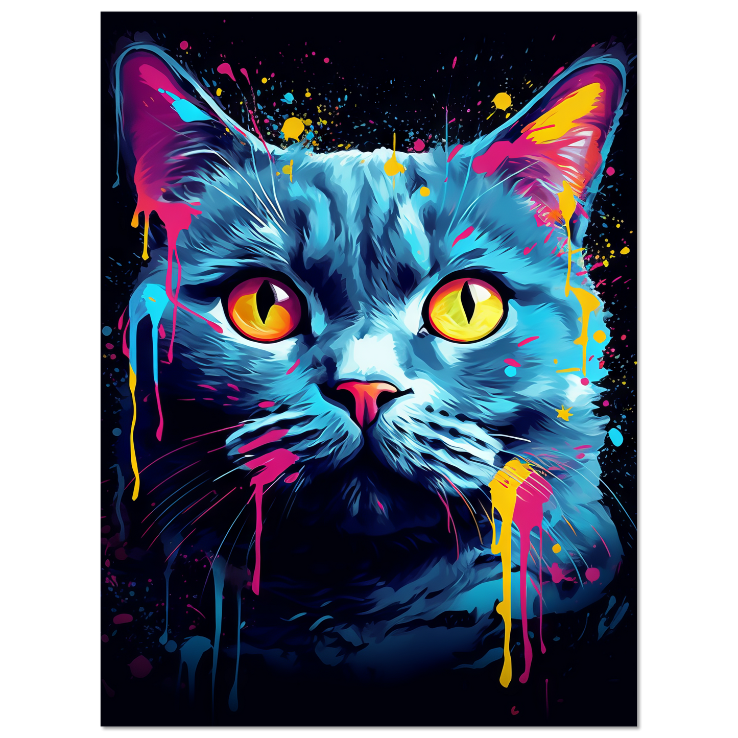 Katze Britisch Kurzhaar (BKH) Pop-Art (CAT17)