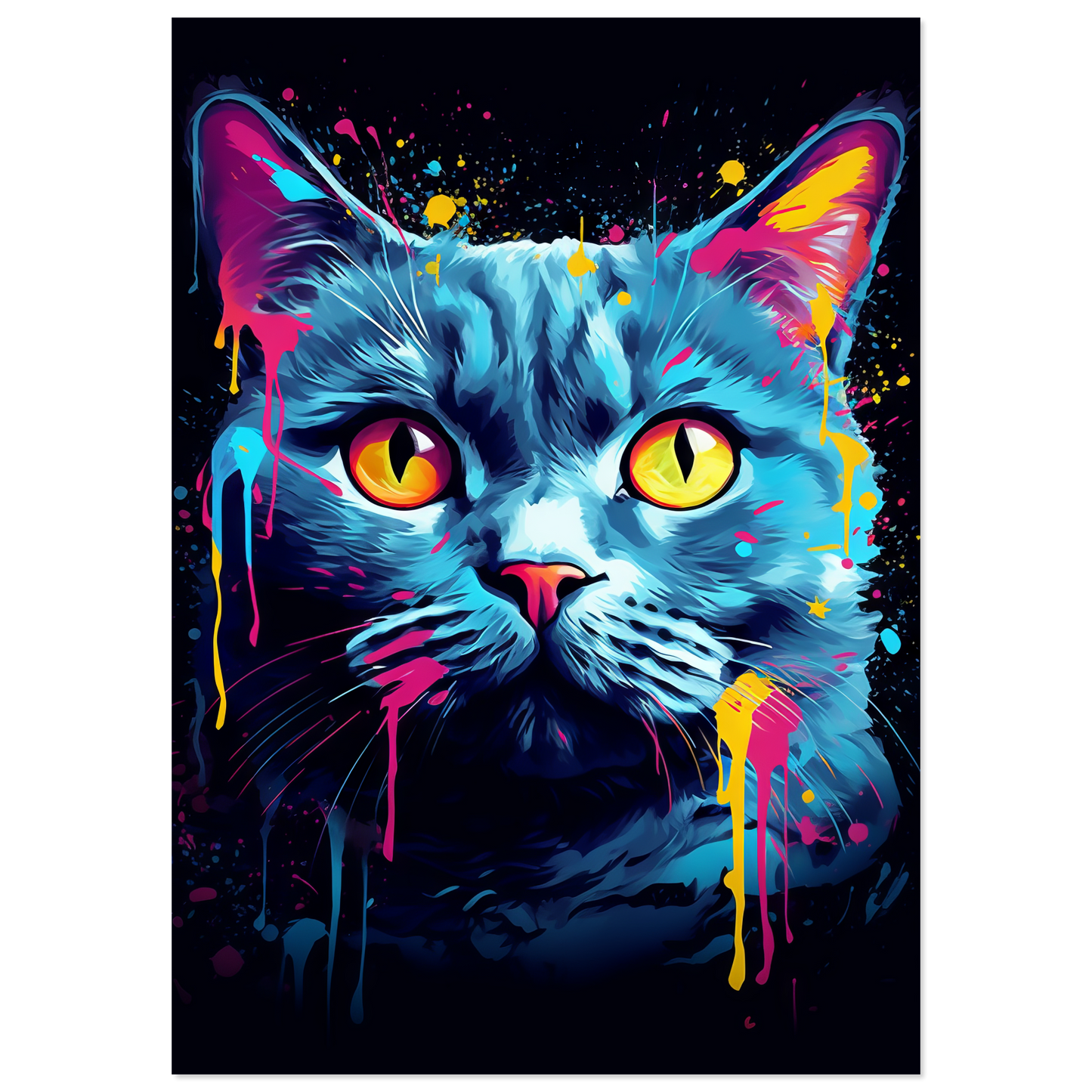 Katze Britisch Kurzhaar (BKH) Pop-Art (CAT17)
