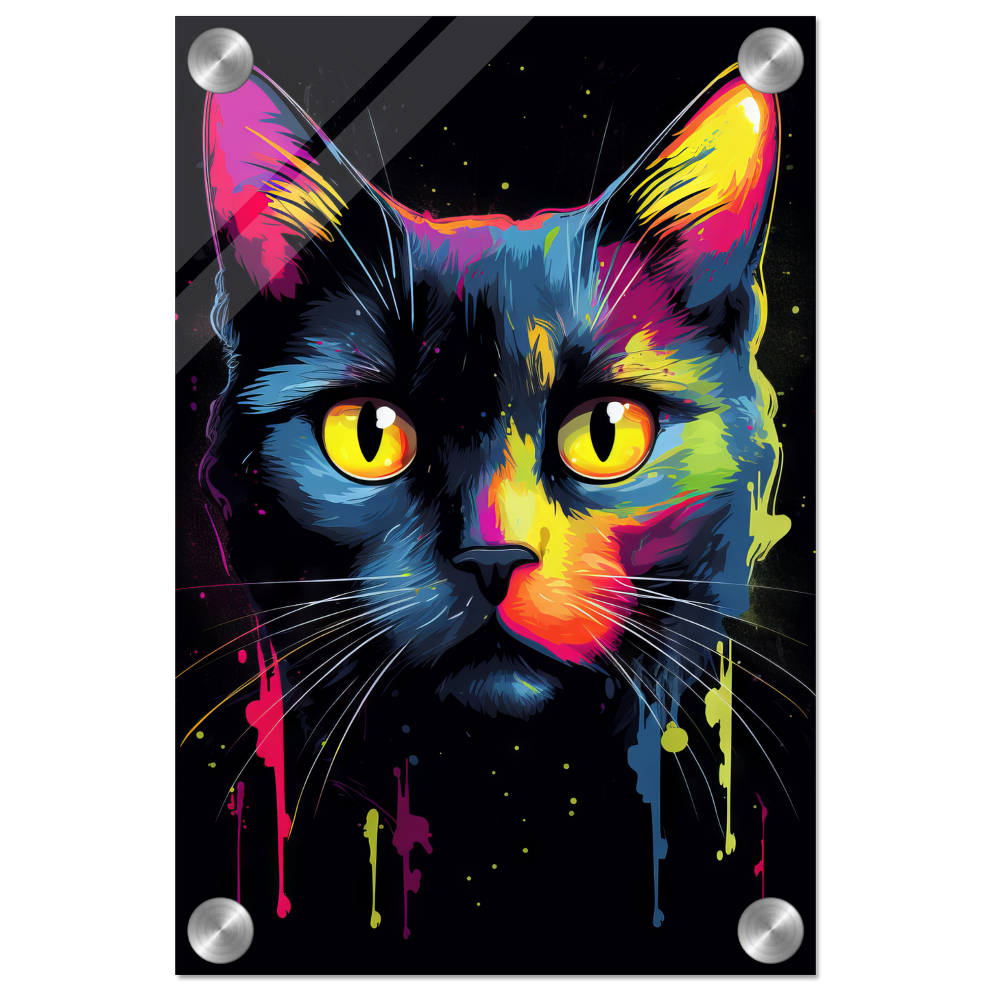 Katze Schwarz Pop-Art (CAT41)