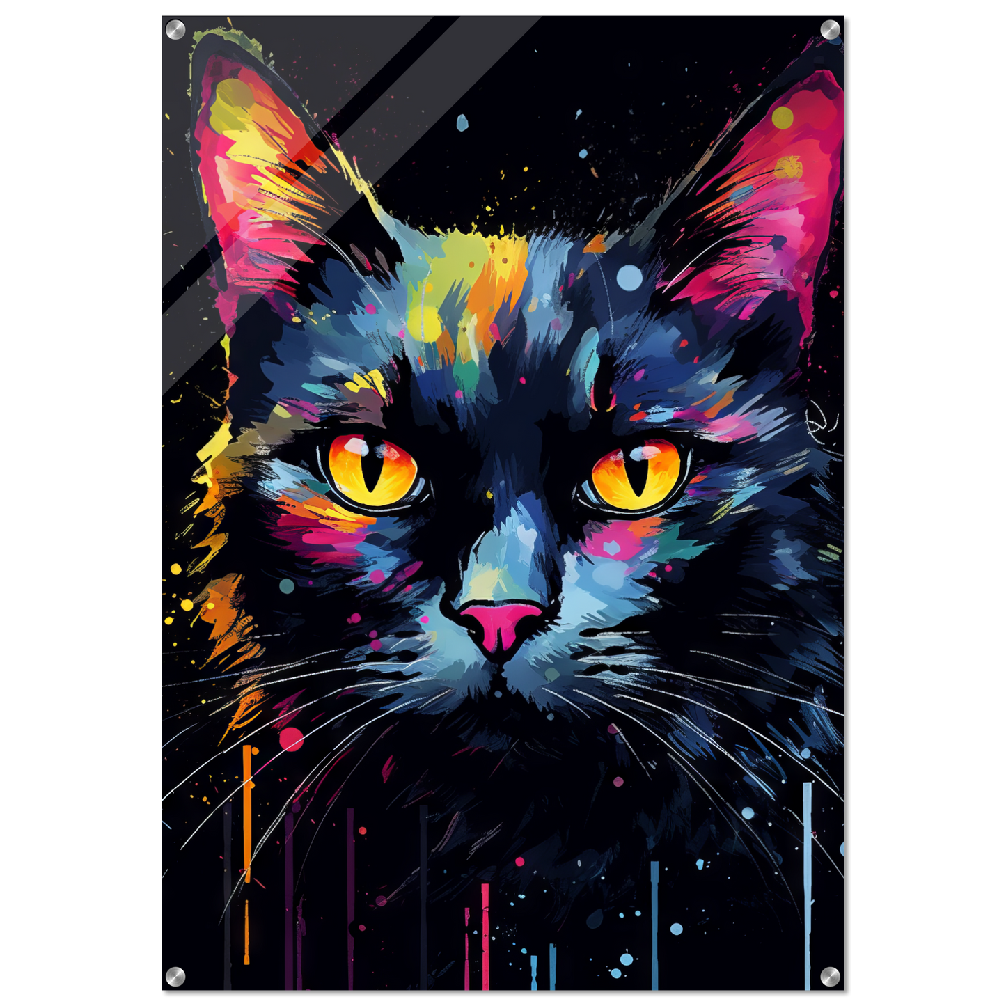 Katze Schwarz Pop-Art (CAT42)