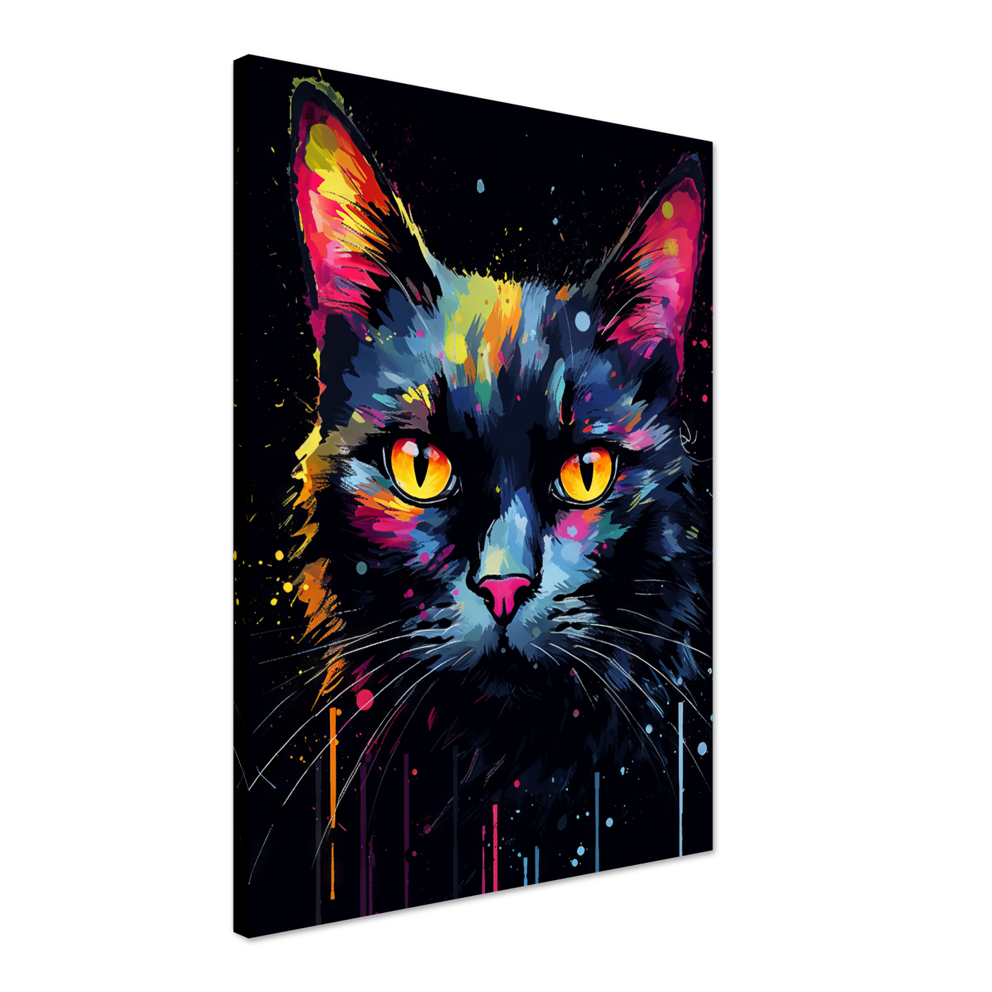 Katze Schwarz Pop-Art (CAT42)