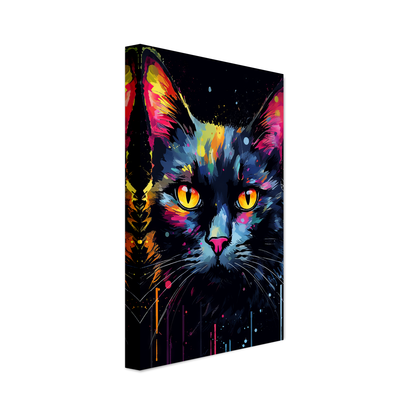Katze Schwarz Pop-Art (CAT42)