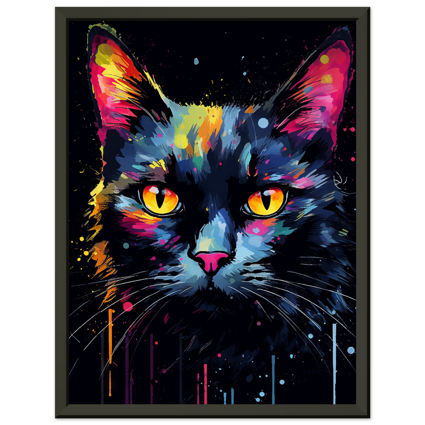 Katze Schwarz Pop-Art (CAT42)