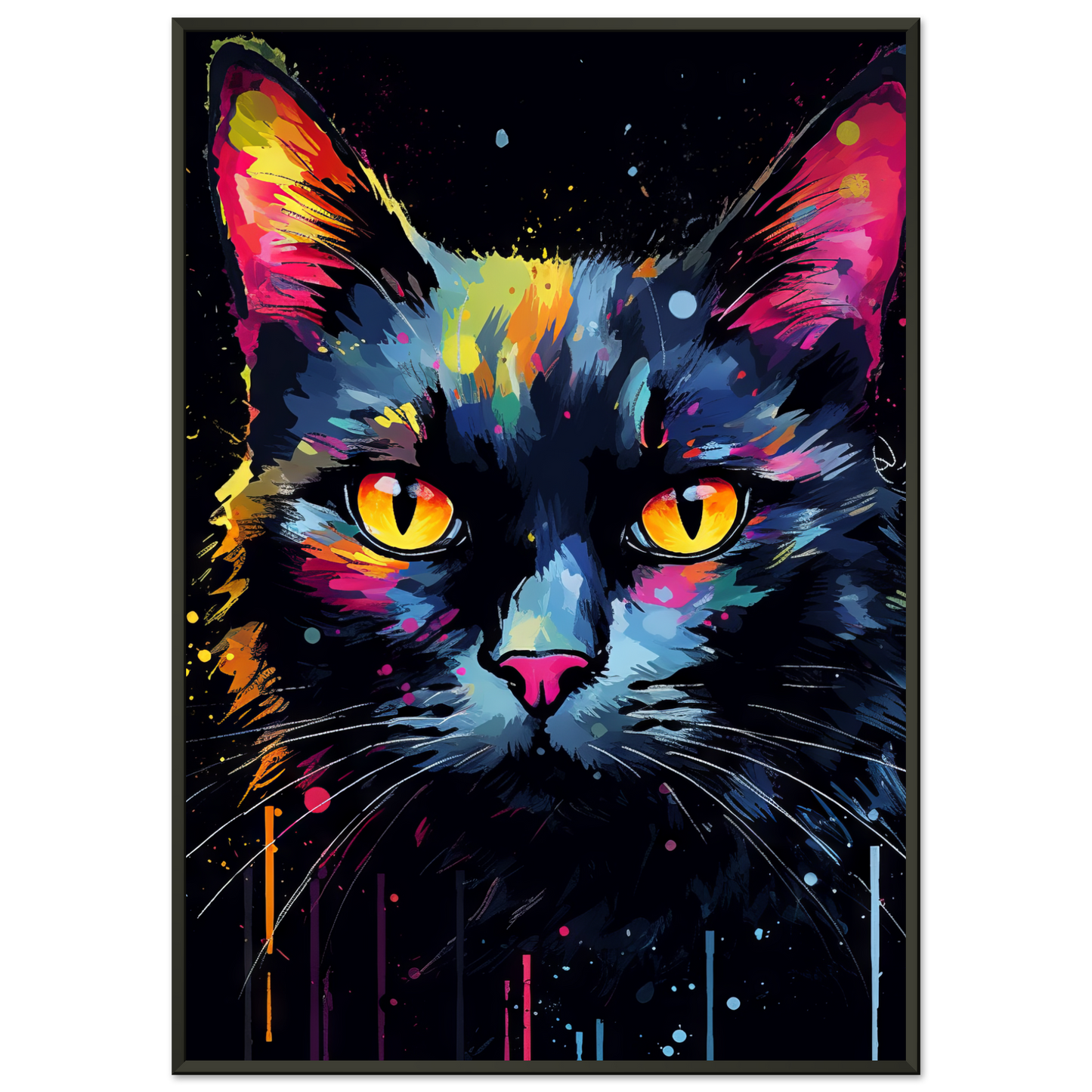 Katze Schwarz Pop-Art (CAT42)