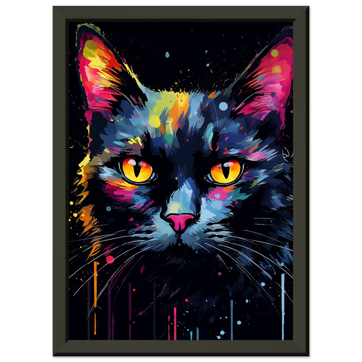 Katze Schwarz Pop-Art (CAT42)