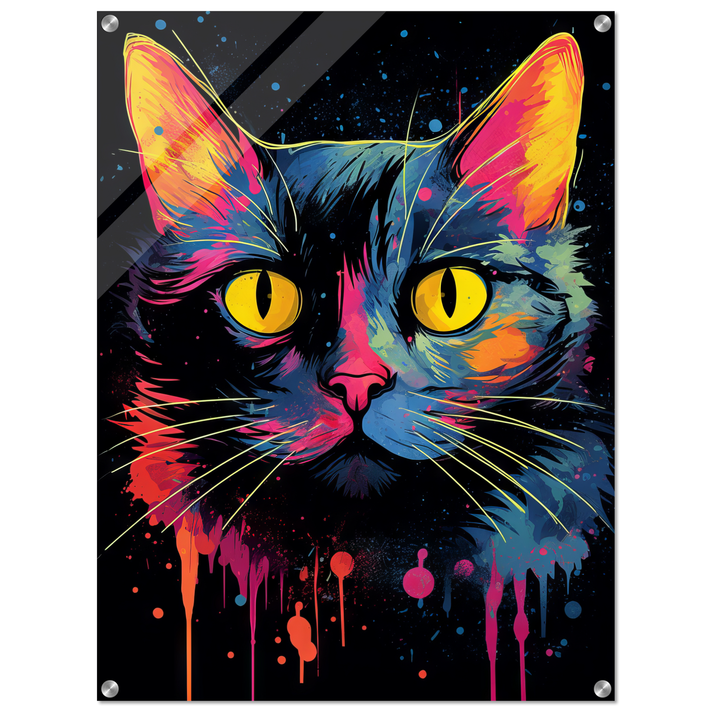 Katze Schwarz Pop-Art (CAT43)