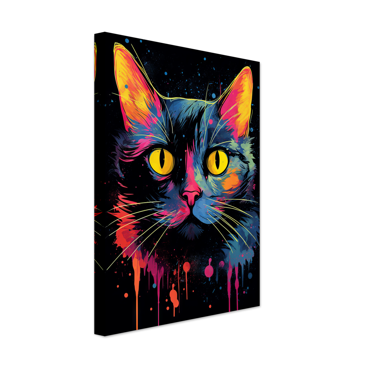 Katze Schwarz Pop-Art (CAT43)