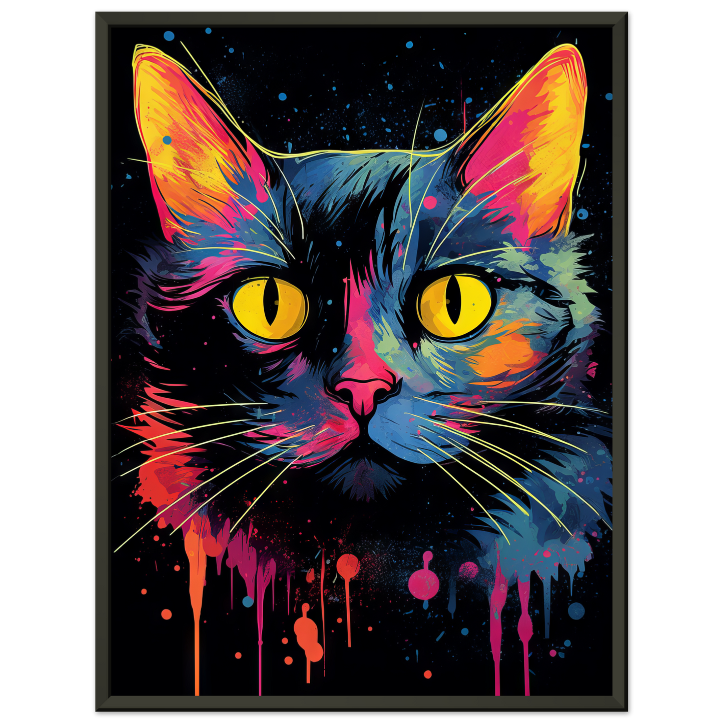 Katze Schwarz Pop-Art (CAT43)