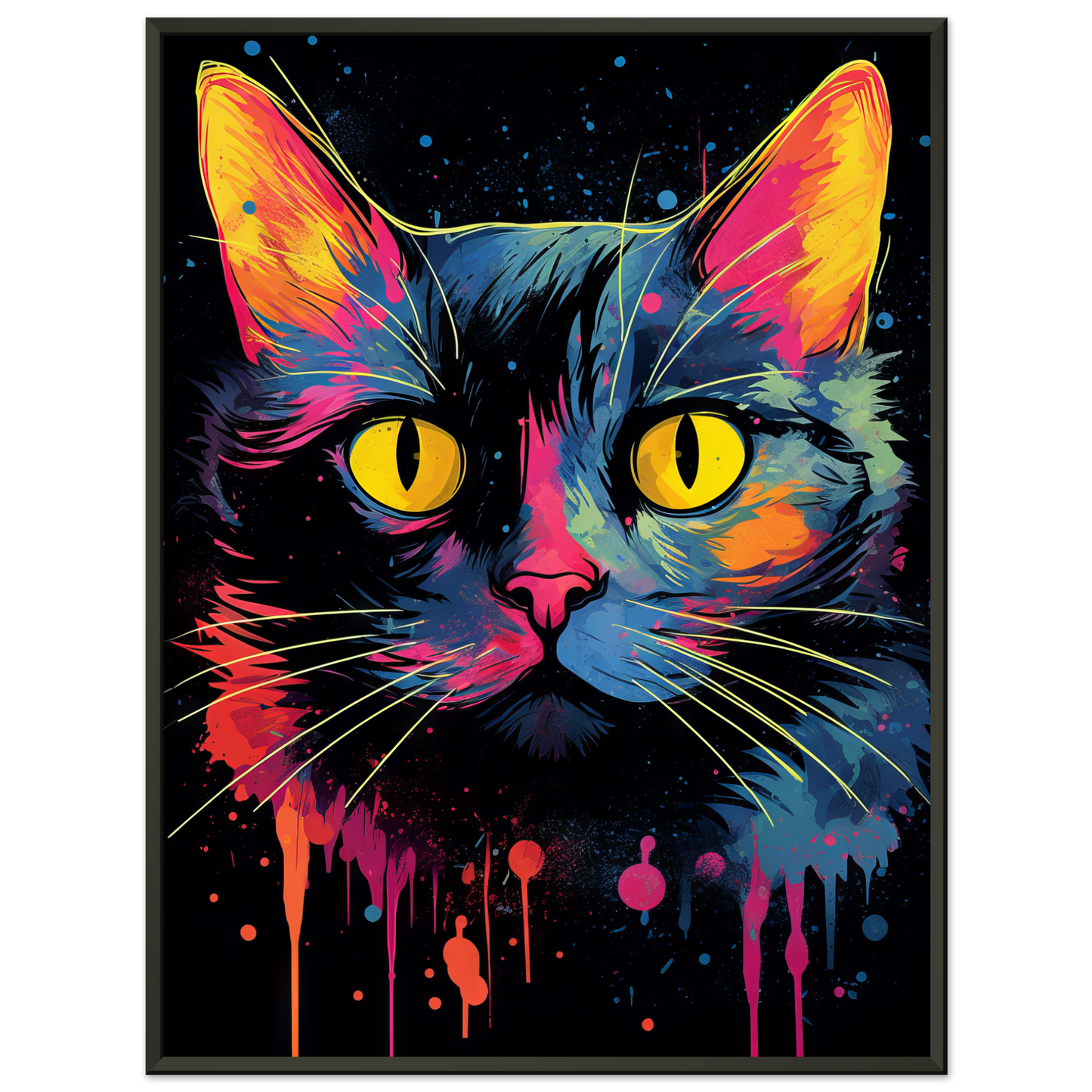 Katze Schwarz Pop-Art (CAT43)