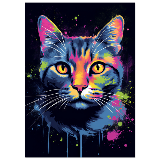 Cat Gray Mackerel Pop Art (CAT45)