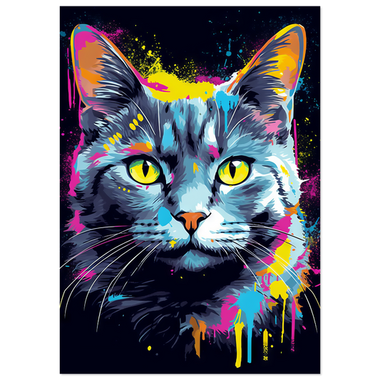 Cat Gray Mackerel Pop Art (CAT46)