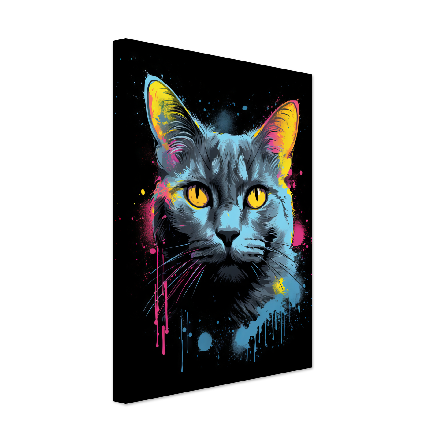 Katze Grau Getigert Pop-Art (CAT47)