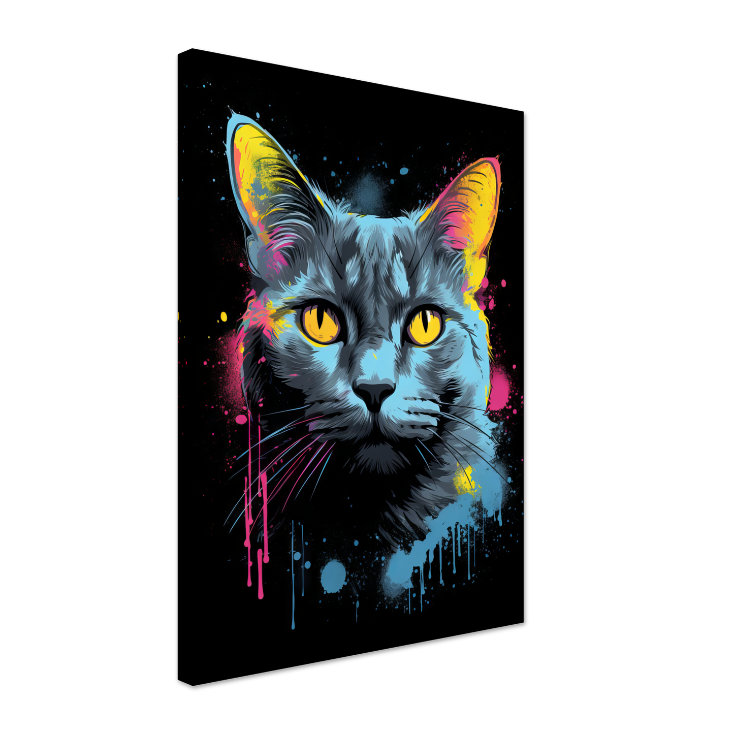 Katze Grau Getigert Pop-Art (CAT47)