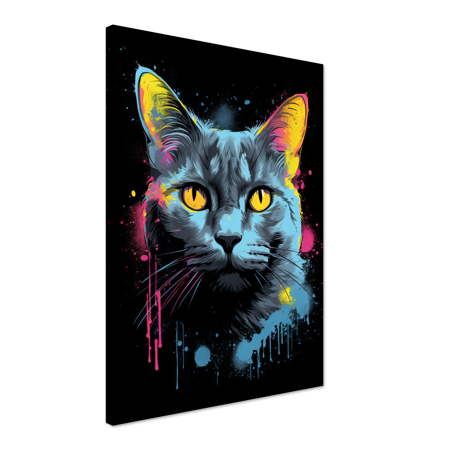 Katze Grau Getigert Pop-Art (CAT47)