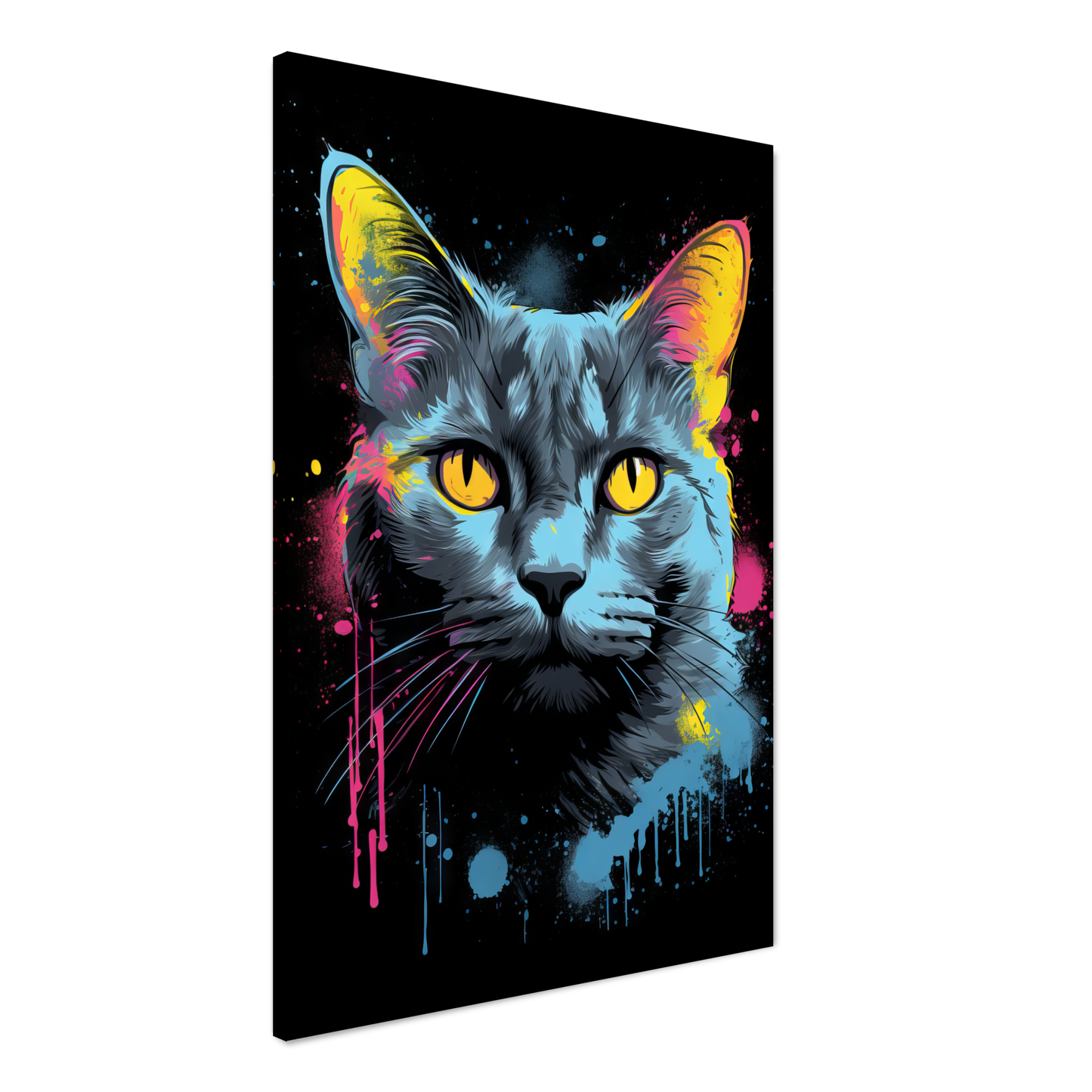 Katze Grau Getigert Pop-Art (CAT47)
