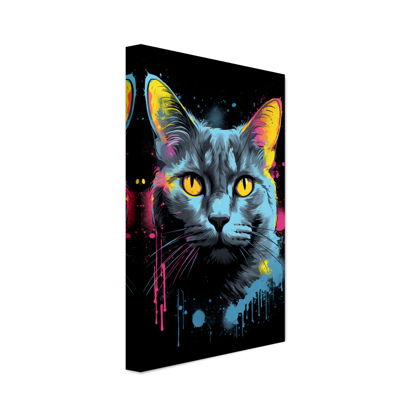 Katze Grau Getigert Pop-Art (CAT47)
