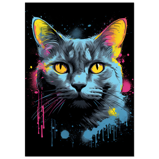 Cat Gray Mackerel Pop Art (CAT47)