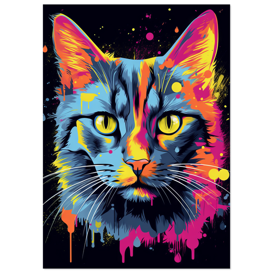 Cat Gray Mackerel Pop Art (CAT48)