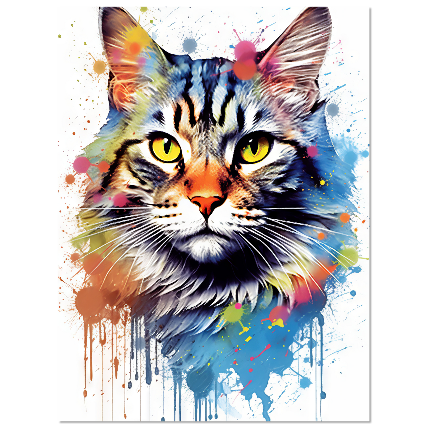 Katze Maine Coon Pop-Art (CAT53)