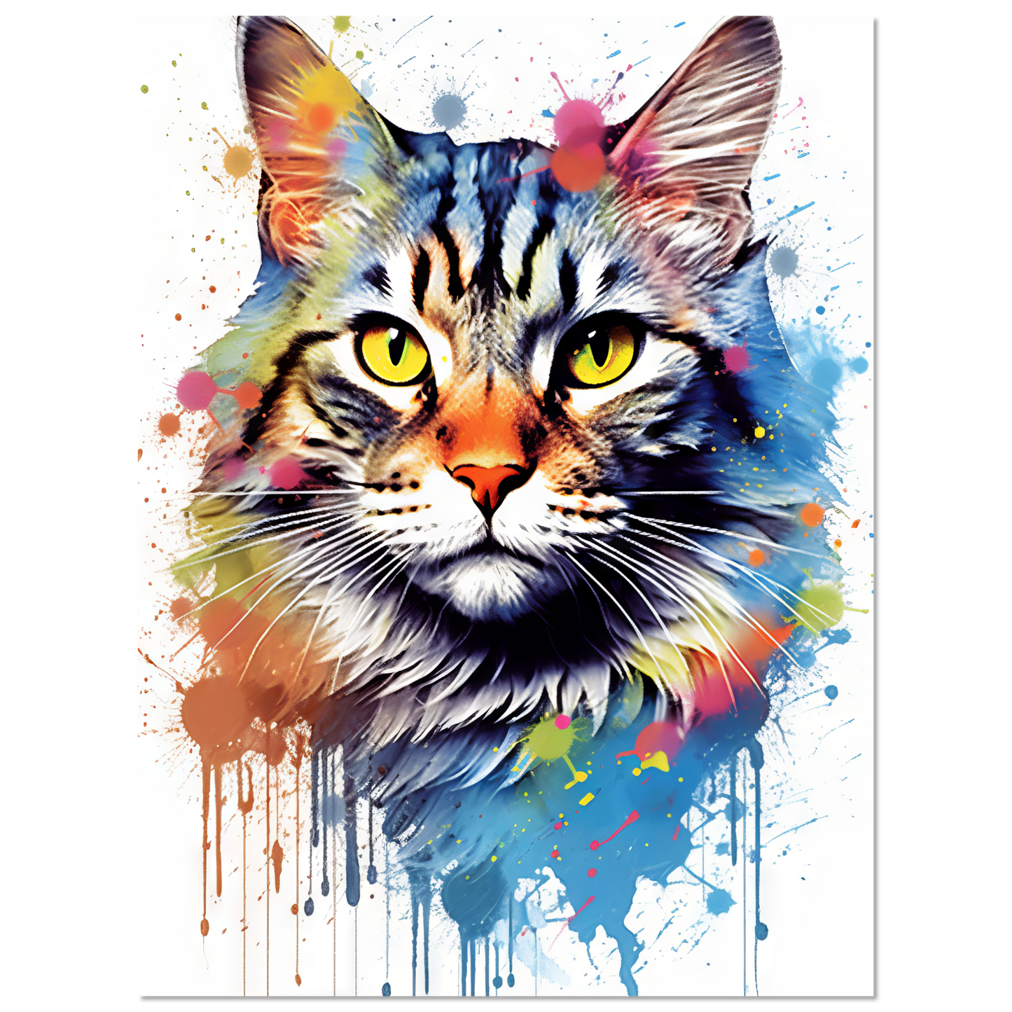 Katze Maine Coon Pop-Art (CAT53)