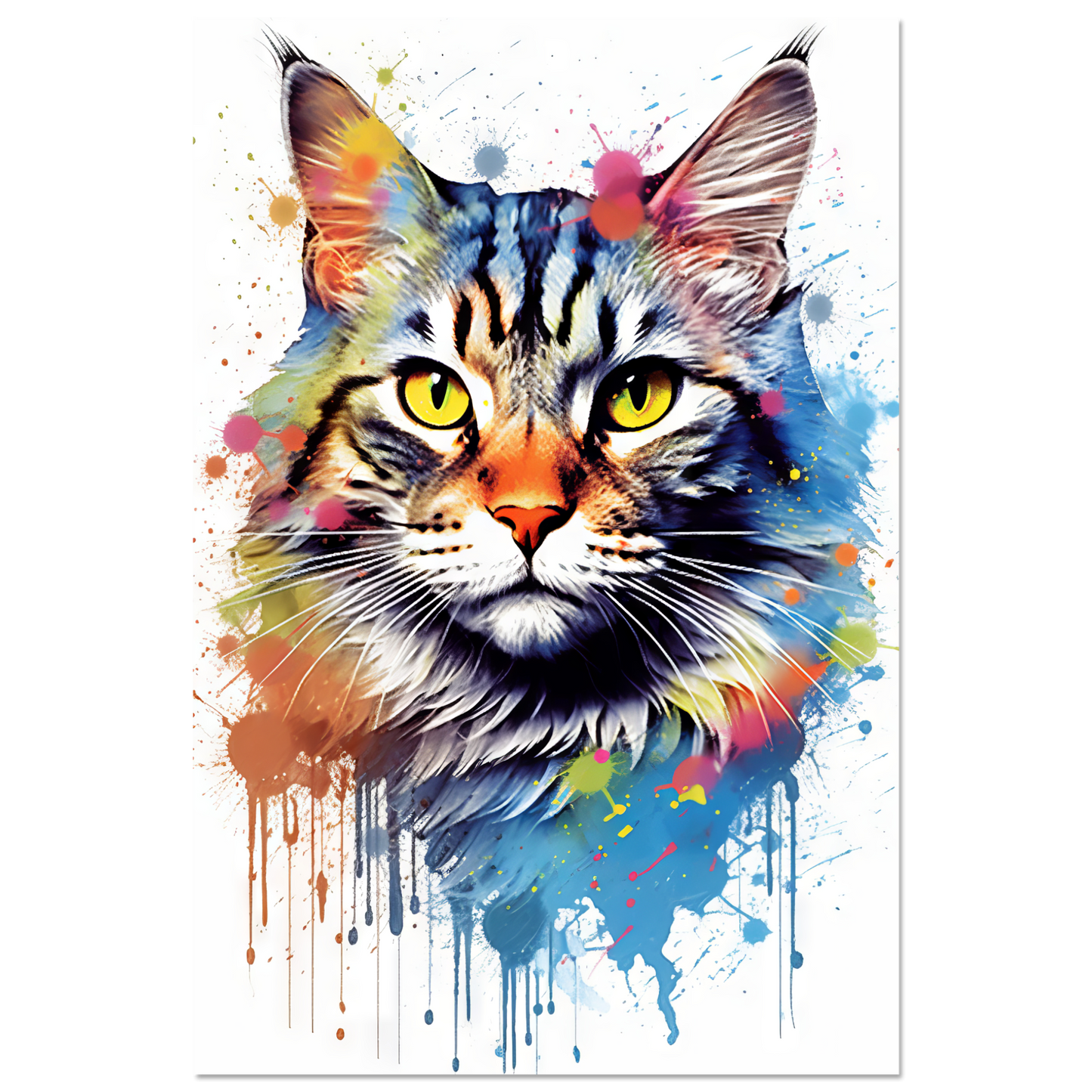 Katze Maine Coon Pop-Art (CAT53)