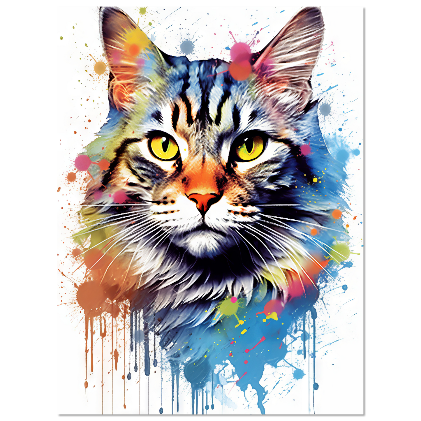 Katze Maine Coon Pop-Art (CAT53)