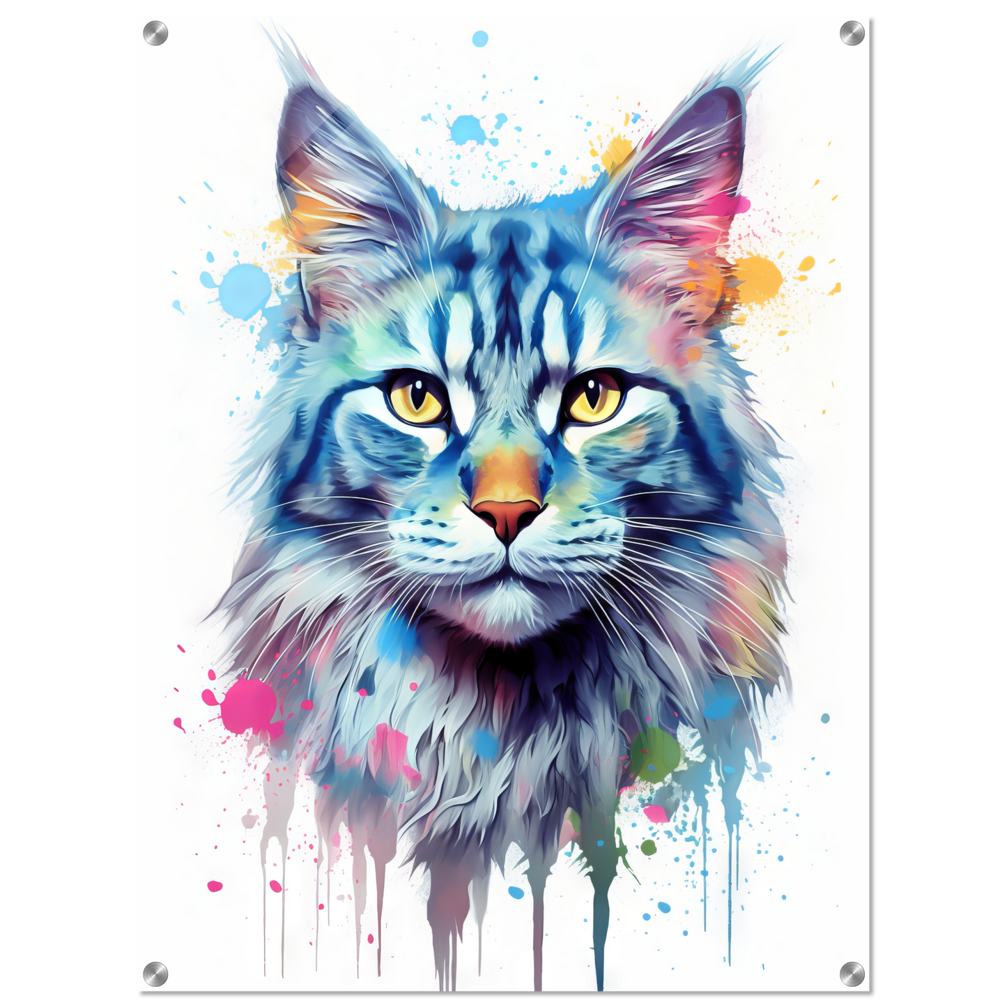 Katze Maine Coon Pop-Art (CAT54)