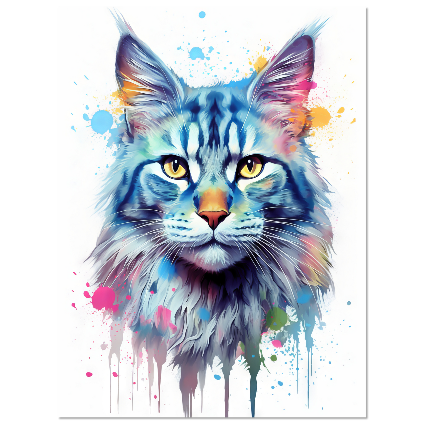 Katze Maine Coon Pop-Art (CAT54)