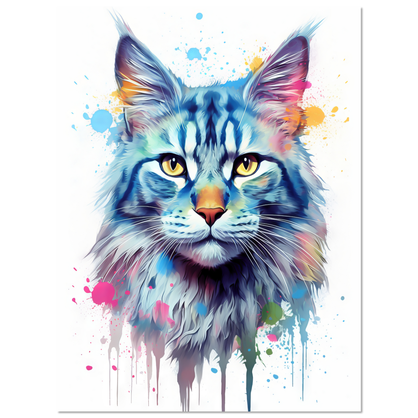 Katze Maine Coon Pop-Art (CAT54)