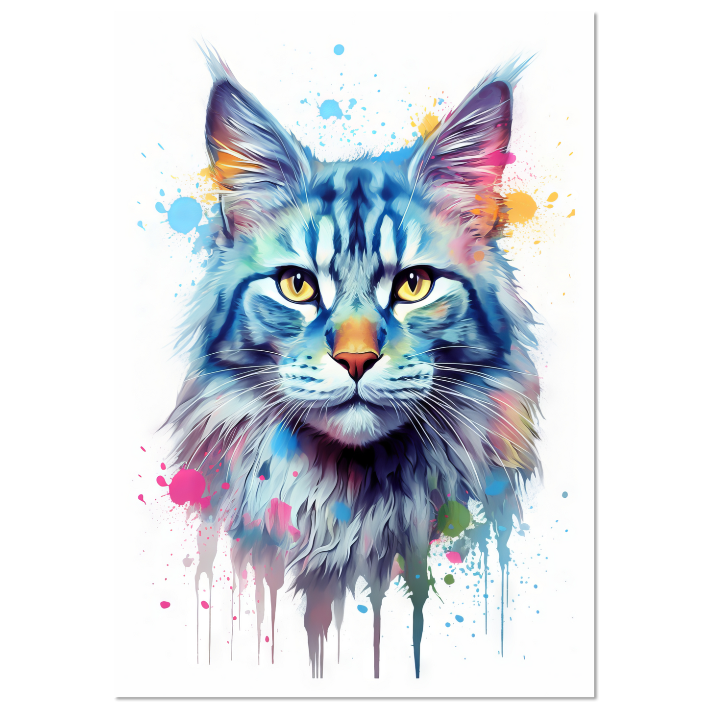 Katze Maine Coon Pop-Art (CAT54)