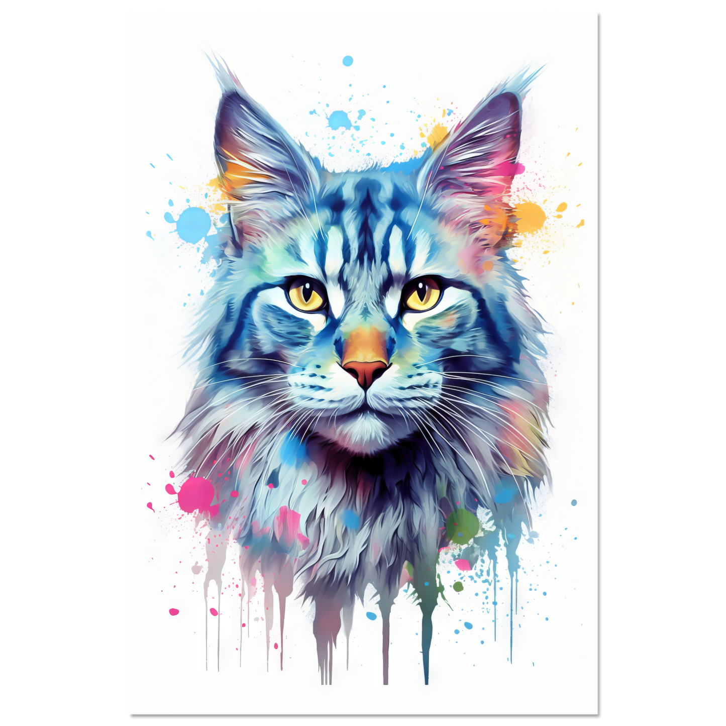 Katze Maine Coon Pop-Art (CAT54)