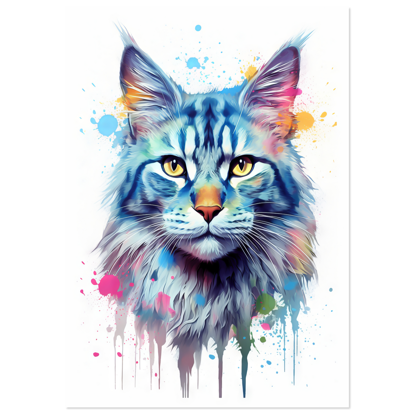 Katze Maine Coon Pop-Art (CAT54)