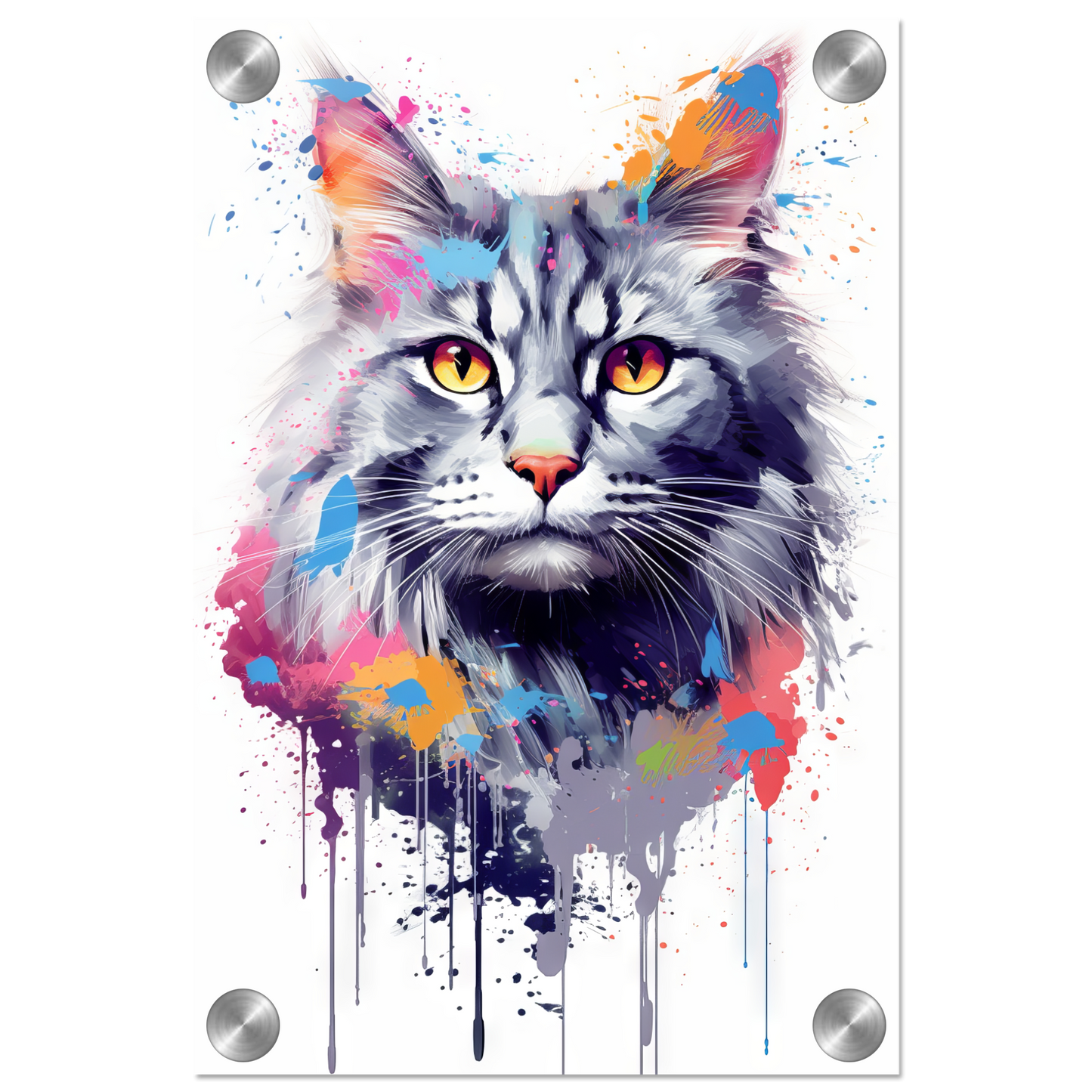 Katze Norgwegische Waldkatze Pop-Art (CAT70)