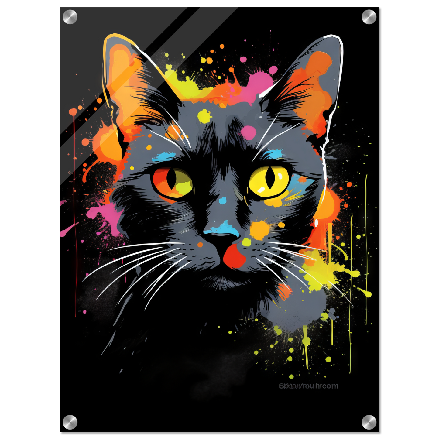Katze Schwarz (Pop-Art) (CAT81)