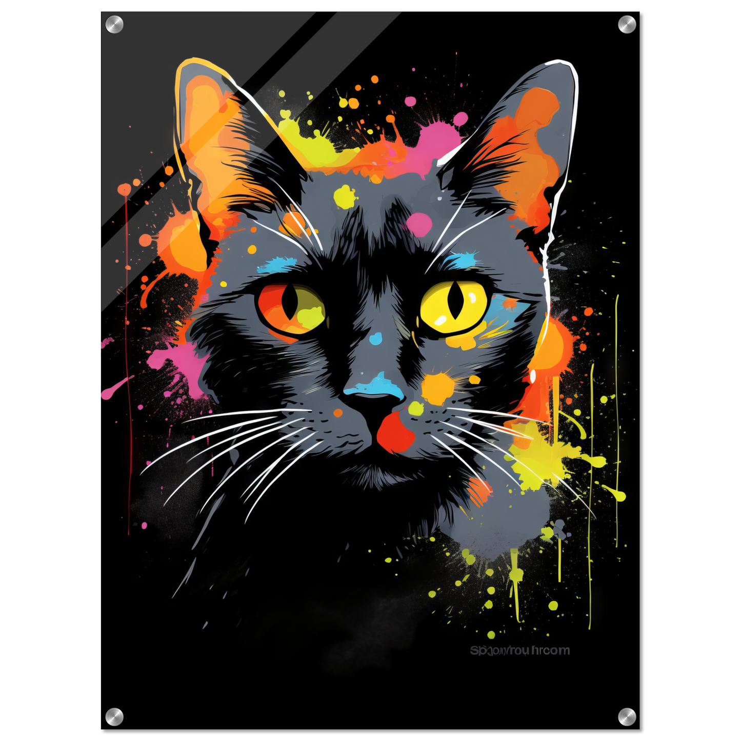 Katze Schwarz (Pop-Art) (CAT81)