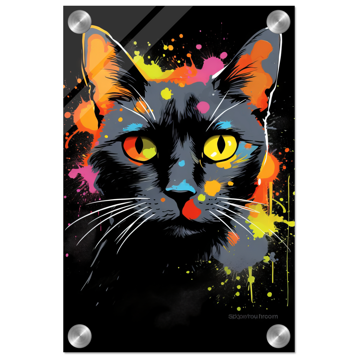 Katze Schwarz (Pop-Art) (CAT81)