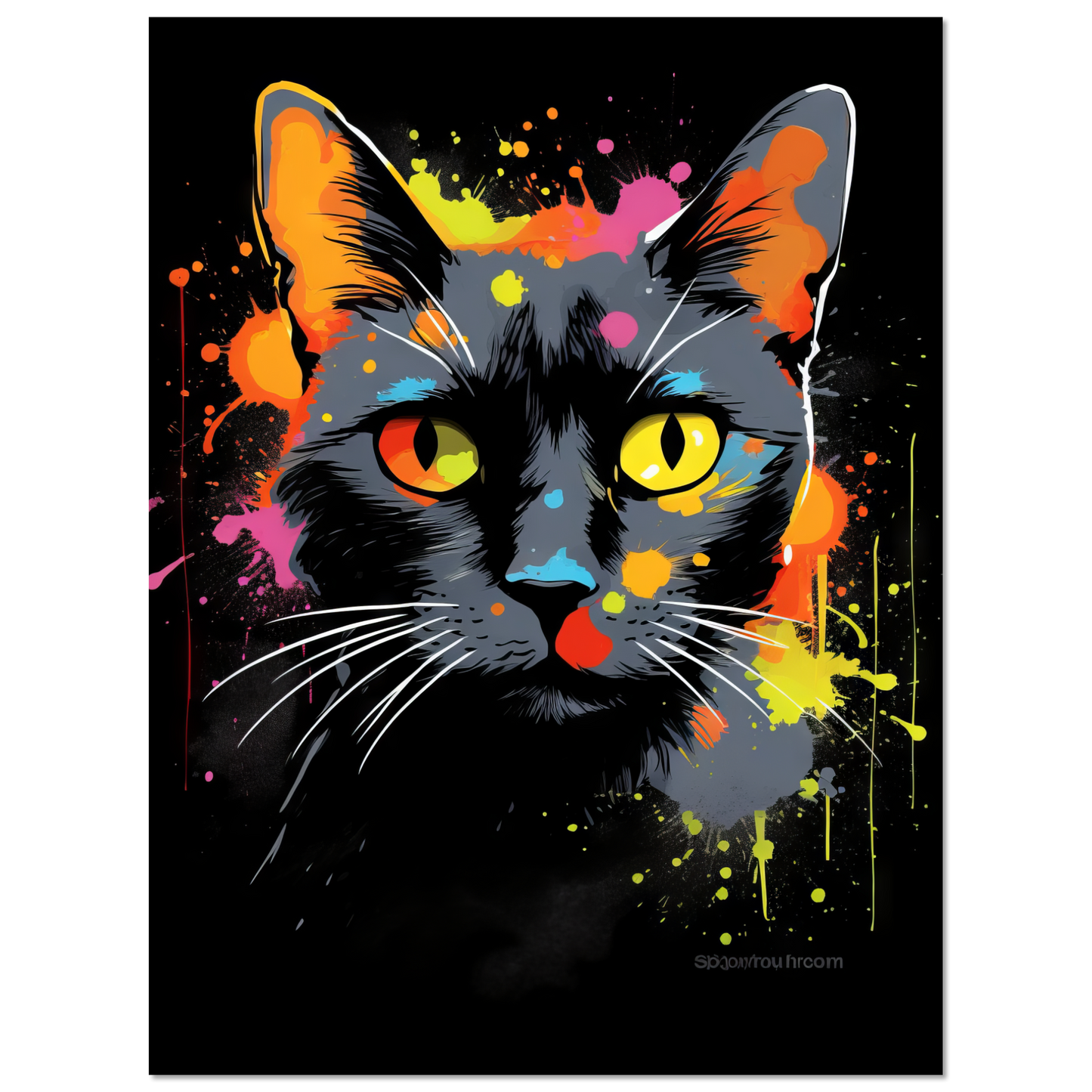 Katze Schwarz (Pop-Art) (CAT81)